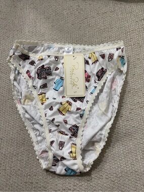 NWT Rene Rofe Cotton Bikini Panties L/7 Leopard Fashion Print Deadstock